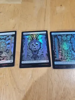 MTG Phyrexia FOIL Basic Land Set of 5 (LP+) One of Each Full-Art Artwork - Image 3