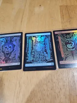 MTG Phyrexia FOIL Basic Land Set of 5 (LP+) One of Each Full-Art Artwork - Image 4