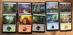Mtg Murder At Karlov Manor FOIL 10 Card Land Set All Regular Art Styles - Image 1