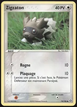 Carte Pokemon Zigzaton 74/106 Emeraude Francais - Image 1