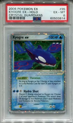 Pokemon Ex Crystal Guardians #95 Kyogre Ex Holo PSA 6 - Image 1