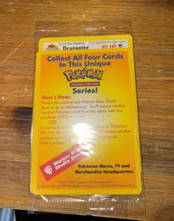Sealed Dragonite Pokemon The First Movie WB Promo Black Star 1999 Card WOTC New - Image 3