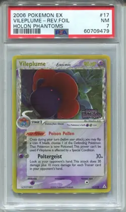 Pokemon Ex Holon Phantoms #17 Vileplume Reverse Foil PSA 7 - Image 1