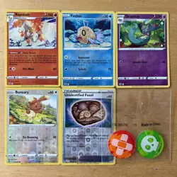 Pokemon TCG Sword & Shield Silver Tempest Reverse Holo Bundle Job Lot 5 Cards - Image 1