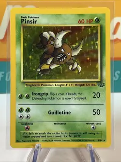 Pinsir #9 Holo Rare Pokemon TCG 1999 Jungle Unlimited LP Lightly Played - Image 3