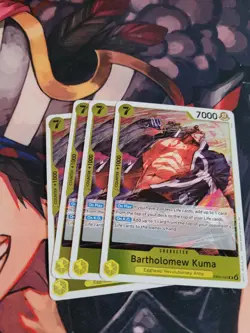 4x Bartholomew Kuma EB04-054 R Adventure on KAMI’s Island One Piece NM - Image 1