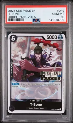 2025 ONE PIECE JUDGE PACK VOLUME 5 049 T-BONE PSA 10 GEM MINT - Image 1