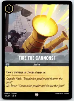 #197 Fire the Cannons! Playset x4 2023 Disney Lorcana The First Chapter 4x - Image 2