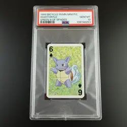 PSA 10 Wartortle 6 of Spades Graded Pokemon Mini Bicycle Card - Image 1