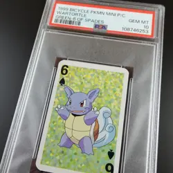 PSA 10 Wartortle 6 of Spades Graded Pokemon Mini Bicycle Card - Image 2
