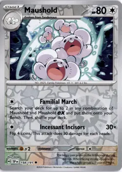 Maushold 158/191 SV08: Surging Sparks Pokemon Card TCG - Image 1