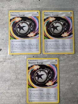 3x 2017 Pokemon Card Crimson Invasion Counter Energy 100/111 - Image 1