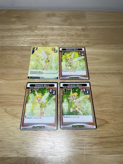 ( 4 ) KINGDOM HEARTS TCG Disney Cards Tinker Bell 1 Common & 3 Rare Level 2-4 - Image 1