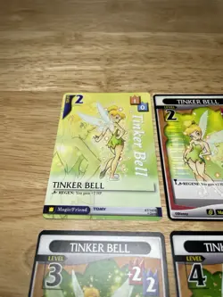 ( 4 ) KINGDOM HEARTS TCG Disney Cards Tinker Bell 1 Common & 3 Rare Level 2-4 - Image 2