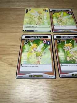 ( 4 ) KINGDOM HEARTS TCG Disney Cards Tinker Bell 1 Common & 3 Rare Level 2-4 - Image 4