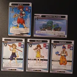 Kingdom Hearts CCG TCG Disney Sora Tidus Selphie Wakka Lot 5 Cards NM - Image 1