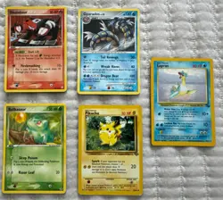 Bundle of 5 Vintage Pokemon Cards Houndour, Gyarados, Lapras, Bulbasaur, Pikachu - Image 1