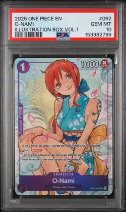 PSA 10 O-NAMI (OP05-062) ILLUSTRATION BOX VOL. 1 PROMO One Piece Card Game - Image 1