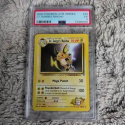 Lt. Surge's Raichu 28/132 Gym Heroes Pokemon Card Vintage WOTC Non Holo Rare - Image 1