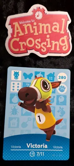 Animal Crossing Nintendo Amiibo Card Victoria #280 Regular Card Stock Authentic - Image 1