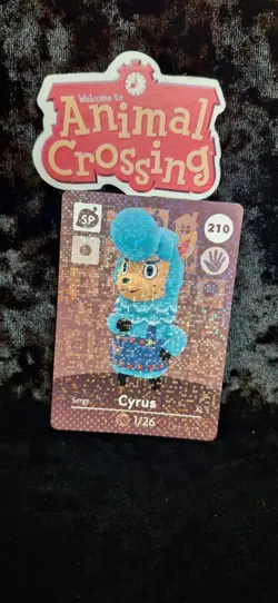 Animal Crossing Nintendo Amiibo Card Cyrus #210 SP Holo Card Stock Authentic - Image 2