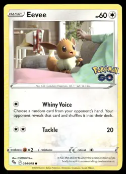 Pokemon Cards Eevee 054/078 Pokemon GO Common NM - Image 1
