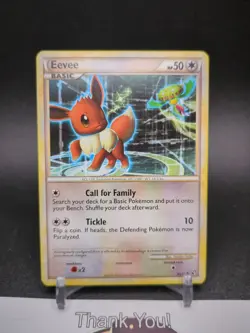 2010 EEVEE #48/90 HGSS UNDAUNTED POKEMON CARD- REGULAR - Image 1