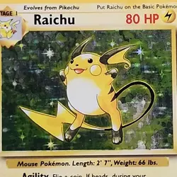 Pokemon TCG Raichu Base Set Holo Rare Card 14/102 Vintage WOTC - Image 3