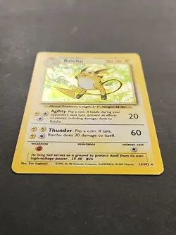 Pokemon TCG Raichu Base Set Holo Rare Card 14/102 Vintage WOTC - Image 4