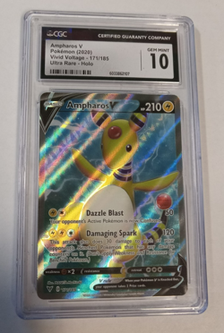Pokemon TCG Ampharos V 171/185 Vivid Voltage Ultra Rare Card - CGC 10 GEM MINT - Image 1