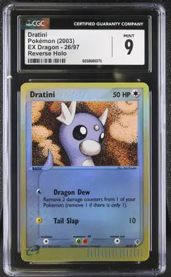 CGC 9 MINT Dratini 2003 EX Dragon 26/97 Reverse Holo Pokemon Card - Image 1