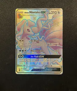 Alolan Ninetales GX - SV53/SV94 - Pokemon Hidden Fates Sun & Moon Shiny Card NM - Image 1