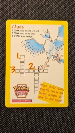 Pokemon Legendary Birds Clue Card Promo WOTC Pokemon TCG League 2002 - Image 2