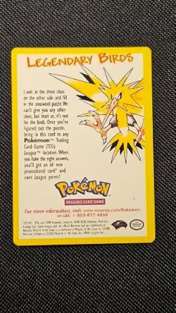 Pokemon Legendary Birds Clue Card Promo WOTC Pokemon TCG League 2002 - Image 3