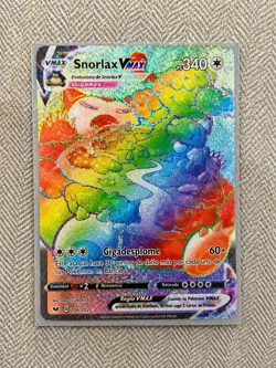 Snorlax VMAX Rainbow Rare 206/202 – Full Art Secret Rare Pokemon Card NM - Image 1