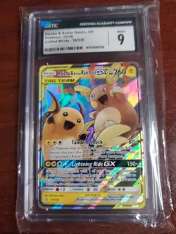Pokemon TCG Raichu Alolan Raichu GX 54/236 Tag Team SM Unified Minds CGC 9 - Image 1