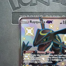 Pokemon Hidden Fates Ultra Premium Rayquaza GX 177A/168 Full Art Holo flawless - Image 3