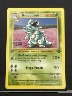 Nidoqueen 23/64 Jungle 1st Edition Rare Non-Holo Pokemon Card Light Play LP - Image 1