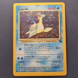Pokemon Cards - Lapras 10/62 - Fossil WOTC Vintage - NM - Image 1