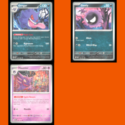 Gengar Evolution Haunter Gastly Lot 3 Pokemon Cards Paldean Fates S&V TCG Violet - Image 1