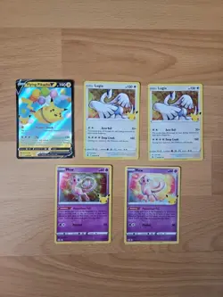 Pokemon Celebrations 25th Anniversary 5 Cards Set Holo Rare + Free Gift - Image 1