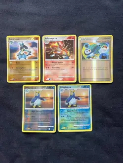 Pokemon Diamond & Pearl Holo Set 5 Card Lot Lucario, Infernape, Prinplup Stamped - Image 1