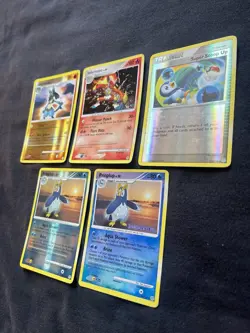 Pokemon Diamond & Pearl Holo Set 5 Card Lot Lucario, Infernape, Prinplup Stamped - Image 2
