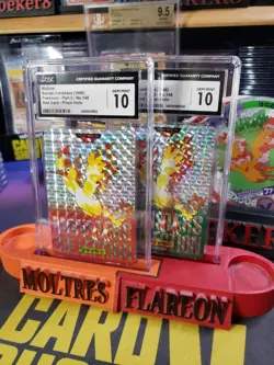 1996 Pokemon Bandai Cardass Red & Green Card #146 Moltres Prism CGC 10 Foil Holo - Image 3