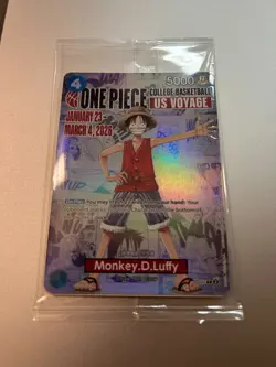 One Piece Monkey D. Luffy US Voyage College Basketball Promo Card UH PRESALE - Image 1