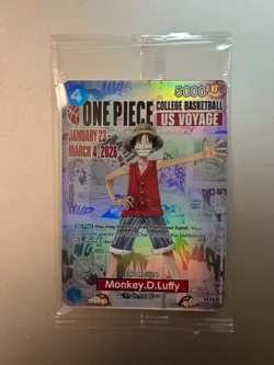 One Piece Monkey D. Luffy US Voyage College Basketball Promo Card UH PRESALE - Image 2