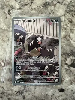Pokemon Houndour 204/197 SV03 Obsidian Flames Illustration Rare Holo Card - Image 1
