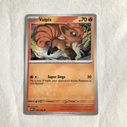 Vulpix 037/165 SV Scarlet Violet 151 NM Pokemon card - Image 1