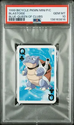 1999 BICYCLE POKEMON MINI PLAYING CARDS BLUE DECK BLASTOISE PSA 10 - Image 1