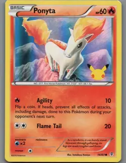 Pokemon Card TCG: Ponyta Generations 14/83 Holo - 20th Anniversary Promo - Image 1